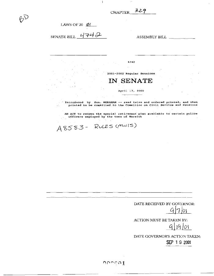 NYS Bill and Veto Jackets: 2001, Chapter 329