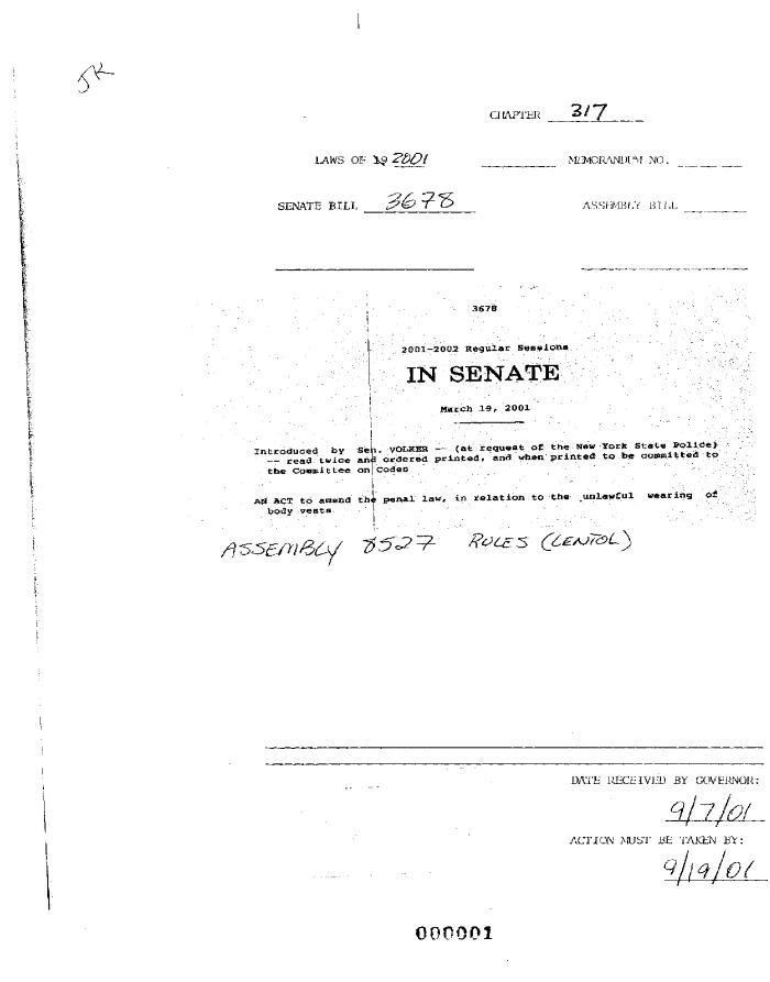 NYS Bill and Veto Jackets: 2001, Chapter 317
