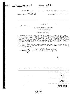 NYS Bill and Veto Jackets: 2001, Chapter 358