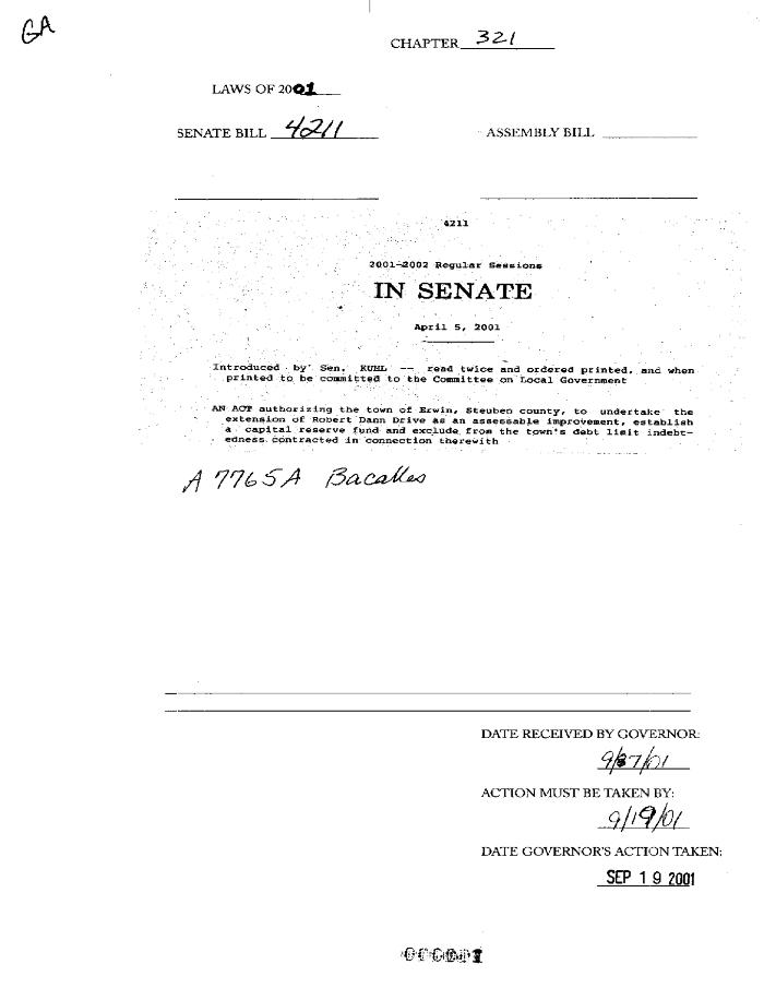 NYS Bill and Veto Jackets: 2001, Chapter 321