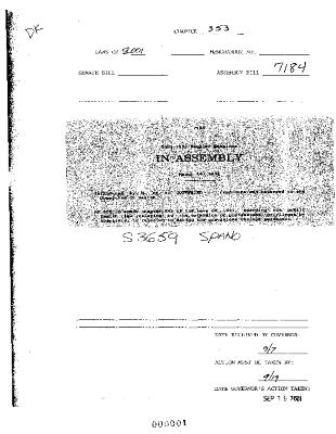 NYS Bill and Veto Jackets: 2001, Chapter 353