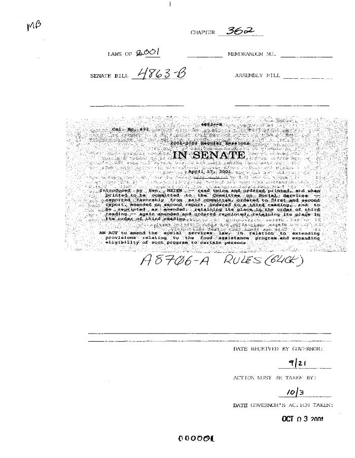 NYS Bill and Veto Jackets: 2001, Chapter 362