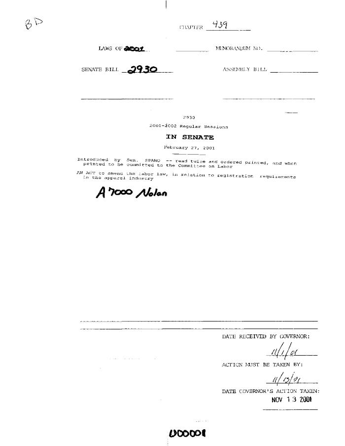NYS Bill and Veto Jackets: 2001, Chapter 439