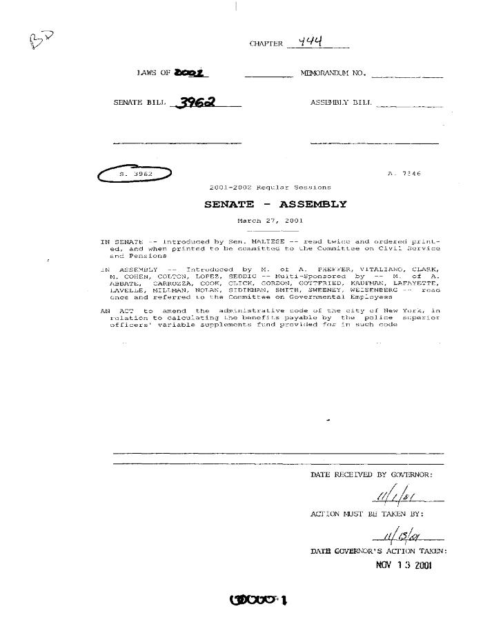NYS Bill and Veto Jackets: 2001, Chapter 444