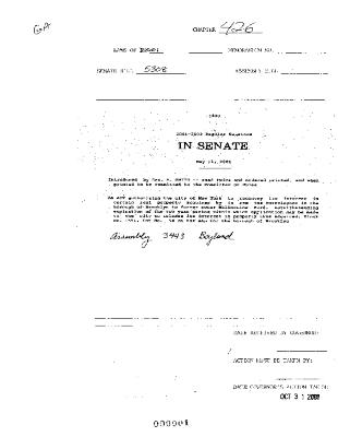 NYS Bill and Veto Jackets: 2001, Chapter 426