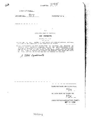 NYS Bill and Veto Jackets: 2001, Chapter 398