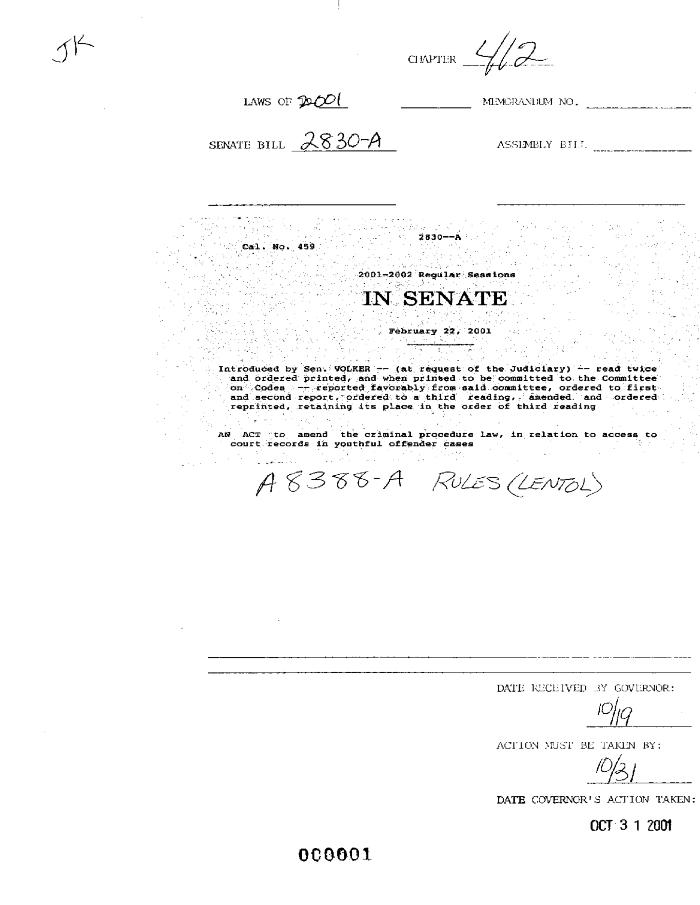 NYS Bill and Veto Jackets: 2001, Chapter 412