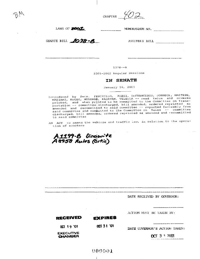 NYS Bill and Veto Jackets: 2001, Chapter 402