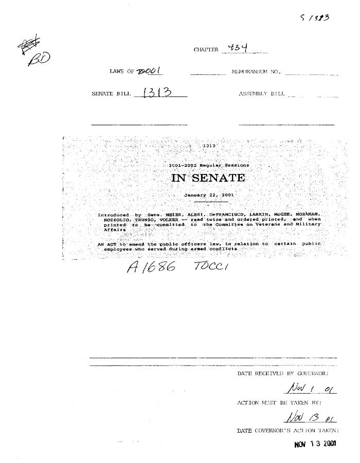 NYS Bill and Veto Jackets: 2001, Chapter 434