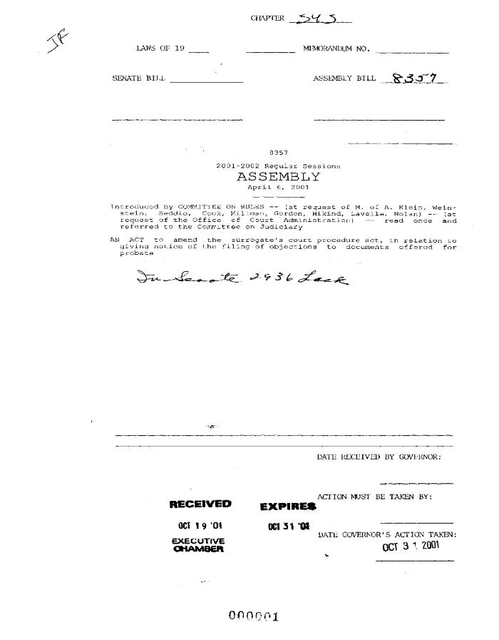 NYS Bill and Veto Jackets: 2001, Chapter 393