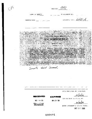NYS Bill and Veto Jackets: 2001, Chapter 391