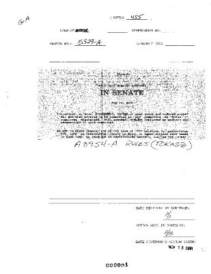 NYS Bill and Veto Jackets: 2001, Chapter 455