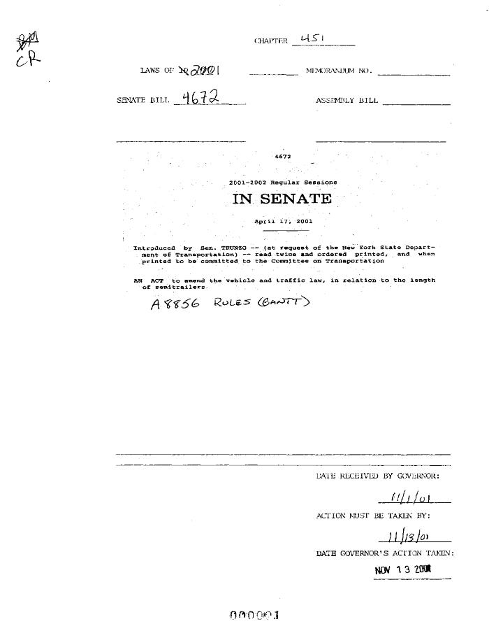 NYS Bill and Veto Jackets: 2001, Chapter 451