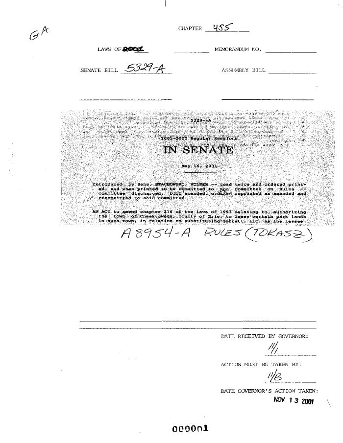 NYS Bill and Veto Jackets: 2001, Chapter 455