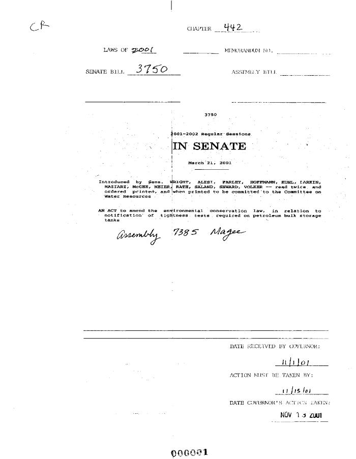 NYS Bill and Veto Jackets: 2001, Chapter 442