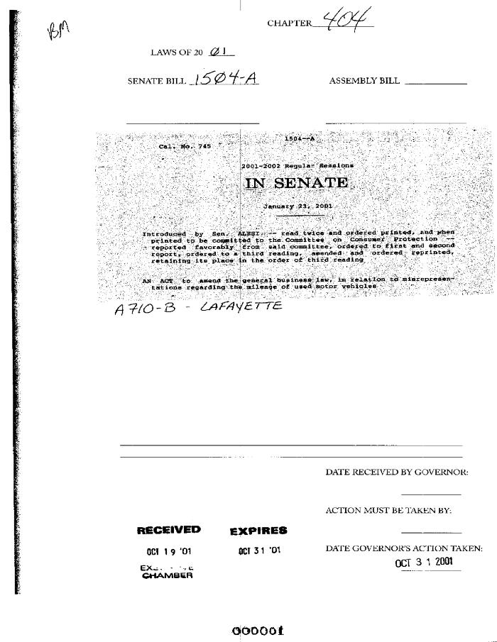 NYS Bill and Veto Jackets: 2001, Chapter 404