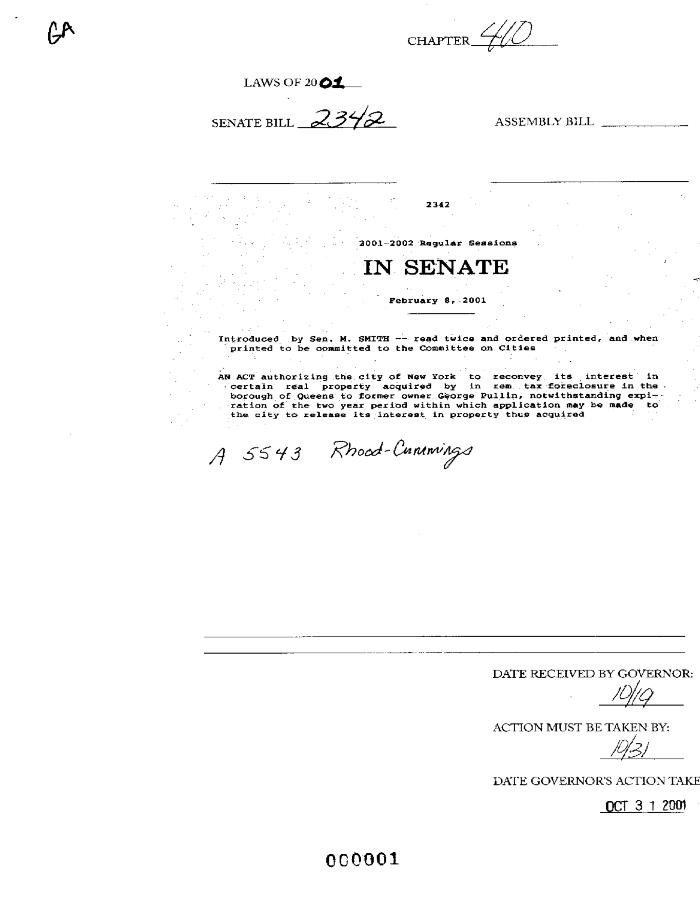 NYS Bill and Veto Jackets: 2001, Chapter 410