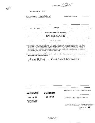 NYS Bill and Veto Jackets: 2001, Chapter 425