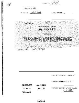 NYS Bill and Veto Jackets: 2001, Chapter 404