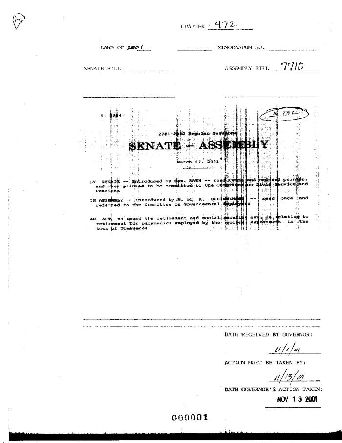 NYS Bill and Veto Jackets: 2001, Chapter 472