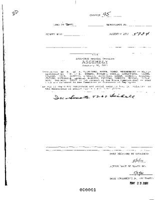 NYS Bill and Veto Jackets: 2001, Chapter 45