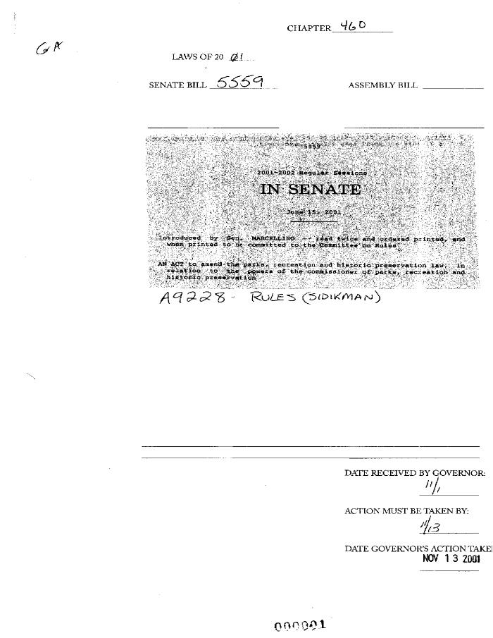 NYS Bill and Veto Jackets: 2001, Chapter 460