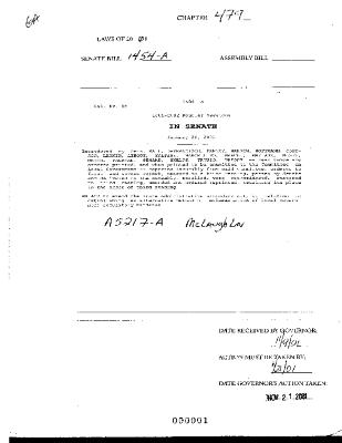 NYS Bill and Veto Jackets: 2001, Chapter 479