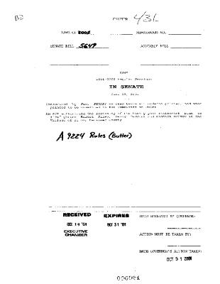 NYS Bill and Veto Jackets: 2001, Chapter 431