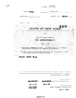 NYS Bill and Veto Jackets: 2001, Chapter 394