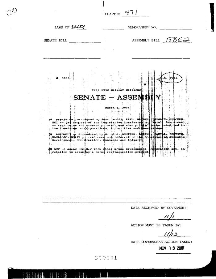 NYS Bill and Veto Jackets: 2001, Chapter 471