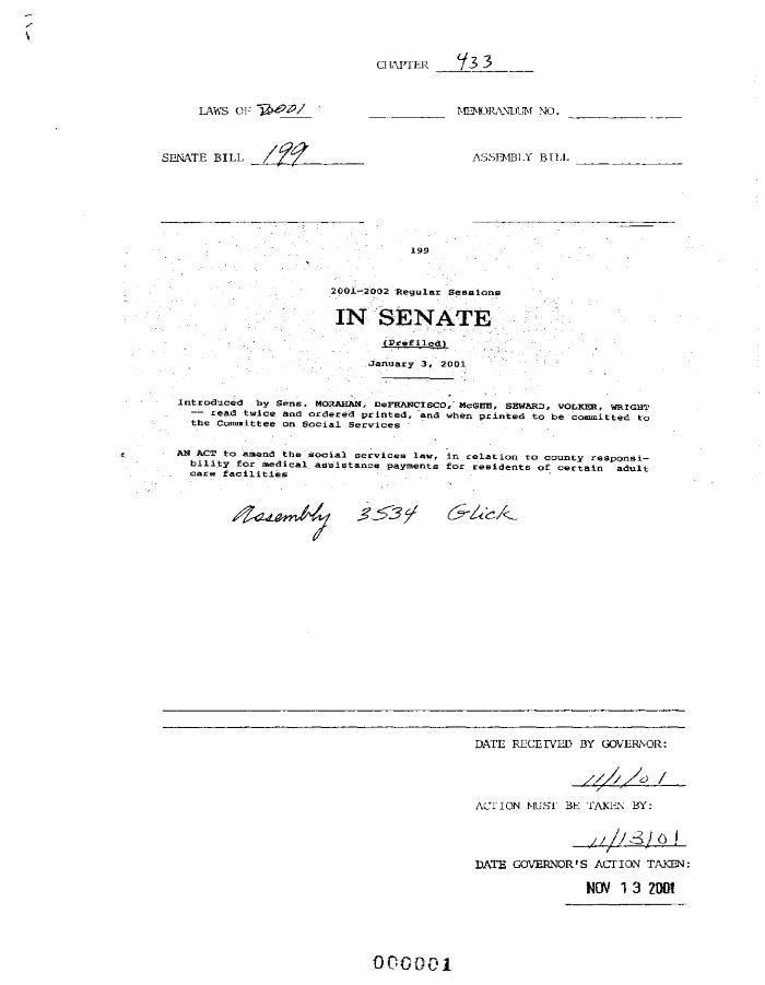 NYS Bill and Veto Jackets: 2001, Chapter 433