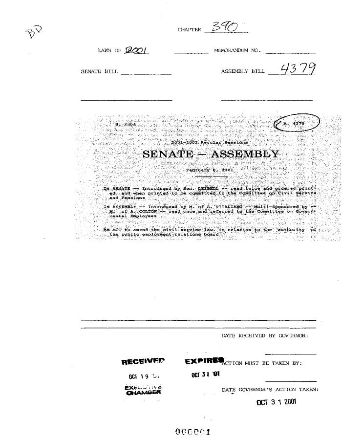 NYS Bill and Veto Jackets: 2001, Chapter 390