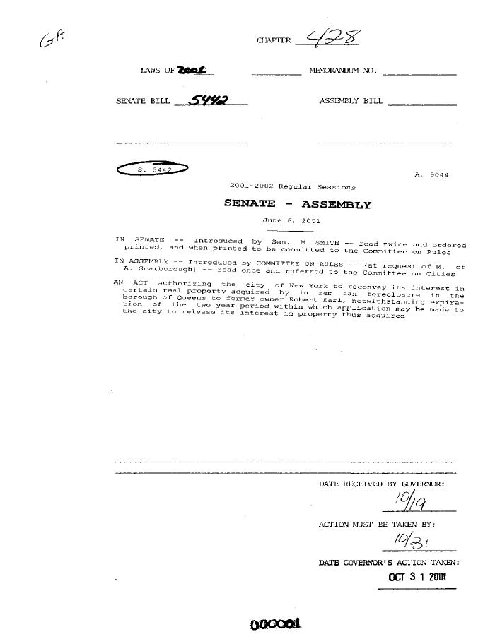 NYS Bill and Veto Jackets: 2001, Chapter 428