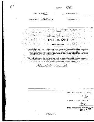 NYS Bill and Veto Jackets: 2001, Chapter 496