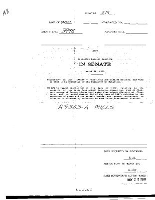 NYS Bill and Veto Jackets: 2001, Chapter 519