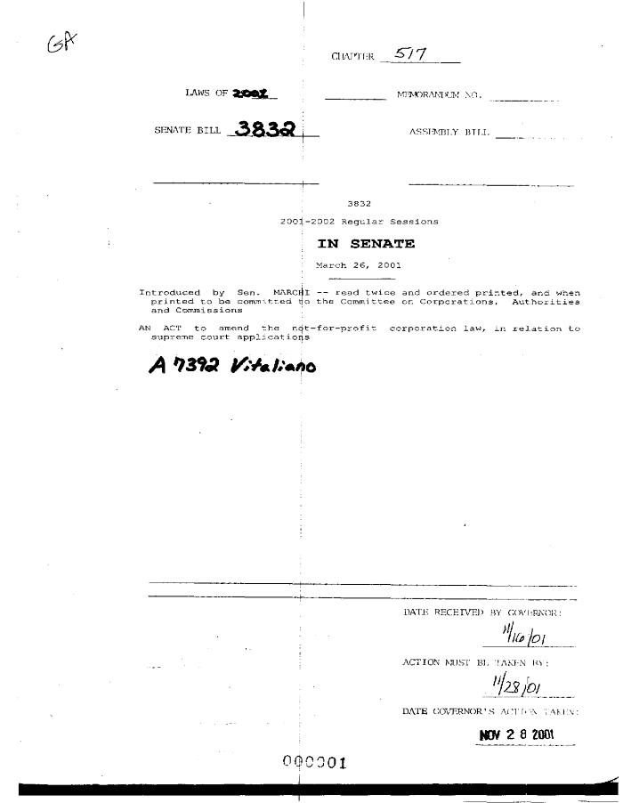 NYS Bill and Veto Jackets: 2001, Chapter 517