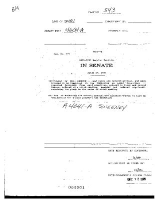 NYS Bill and Veto Jackets: 2001, Chapter 543
