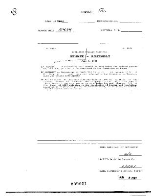 NYS Bill and Veto Jackets: 2001, Chapter 56