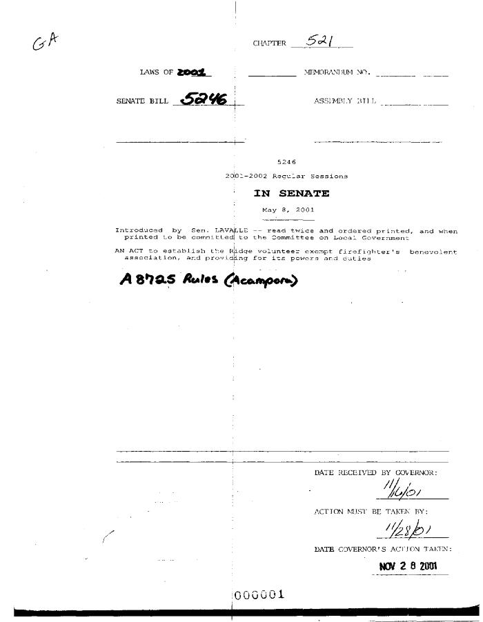 NYS Bill and Veto Jackets: 2001, Chapter 521