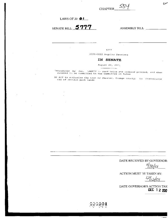 NYS Bill and Veto Jackets: 2001, Chapter 554