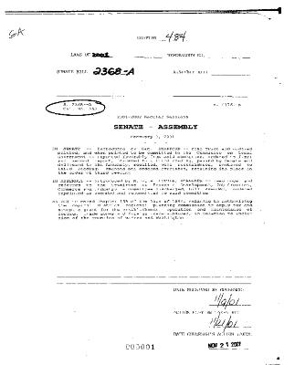 NYS Bill and Veto Jackets: 2001, Chapter 484