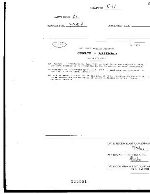 NYS Bill and Veto Jackets: 2001, Chapter 541