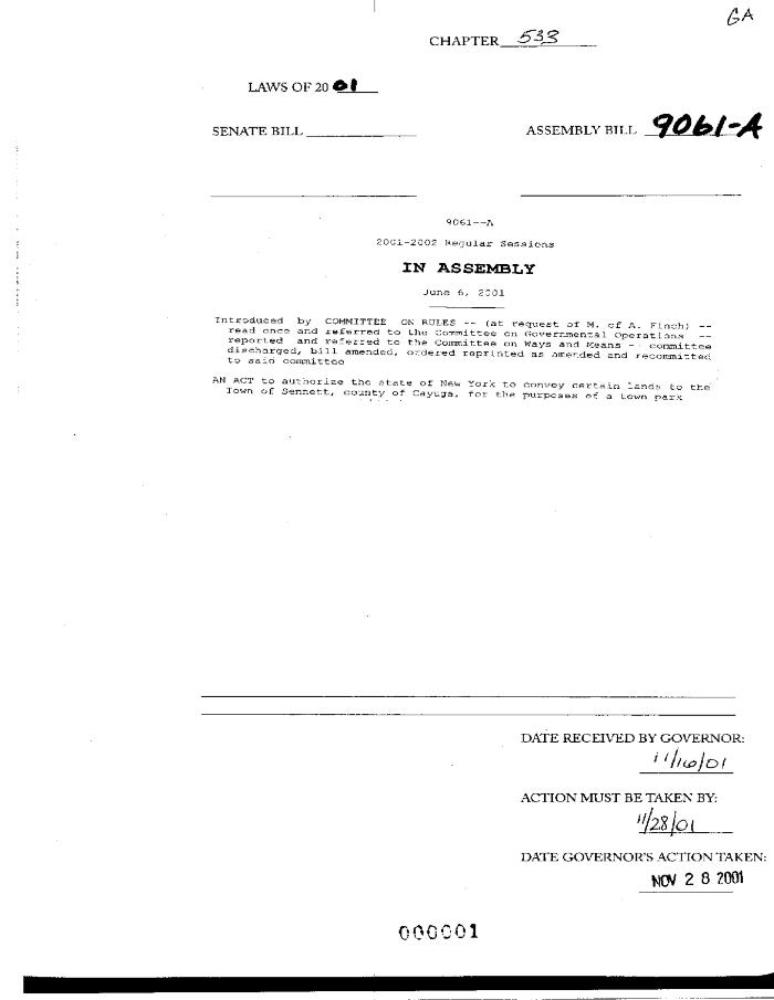 NYS Bill and Veto Jackets: 2001, Chapter 533