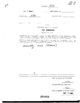 NYS Bill and Veto Jackets: 2001, Chapter 536