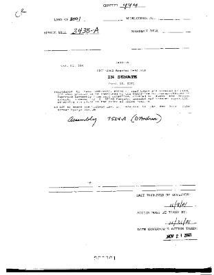 NYS Bill and Veto Jackets: 2001, Chapter 494