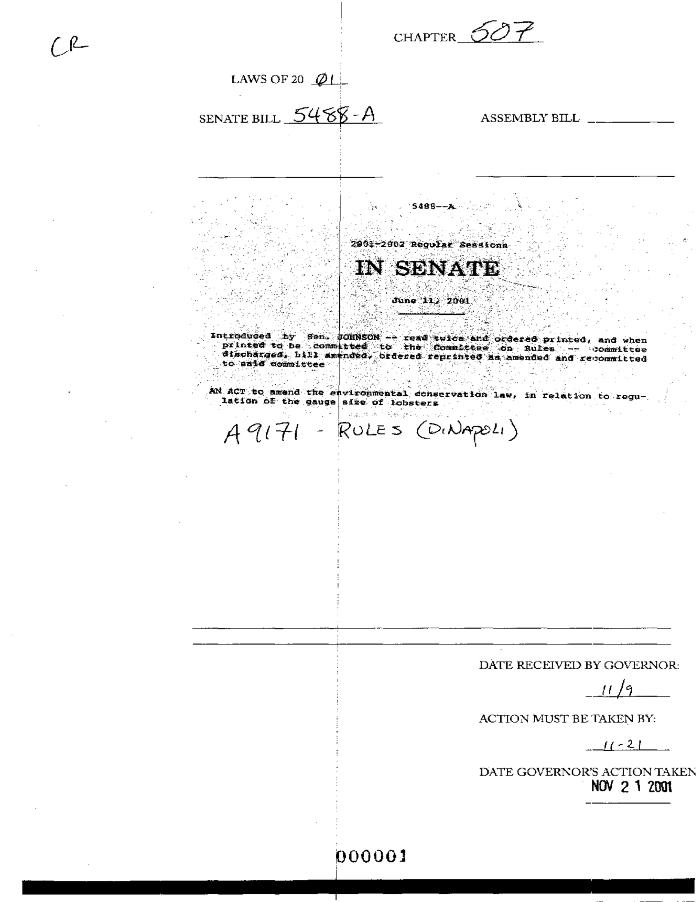 NYS Bill and Veto Jackets: 2001, Chapter 507