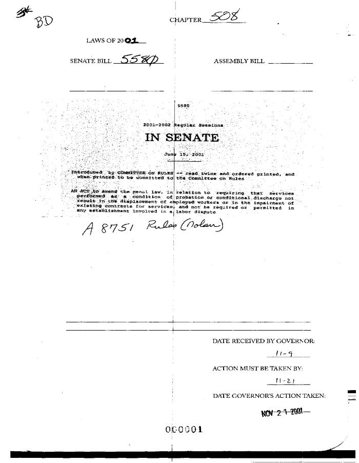 NYS Bill and Veto Jackets: 2001, Chapter 508