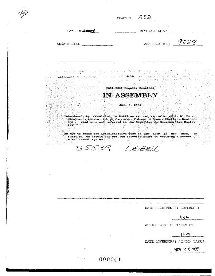 NYS Bill and Veto Jackets: 2001, Chapter 532