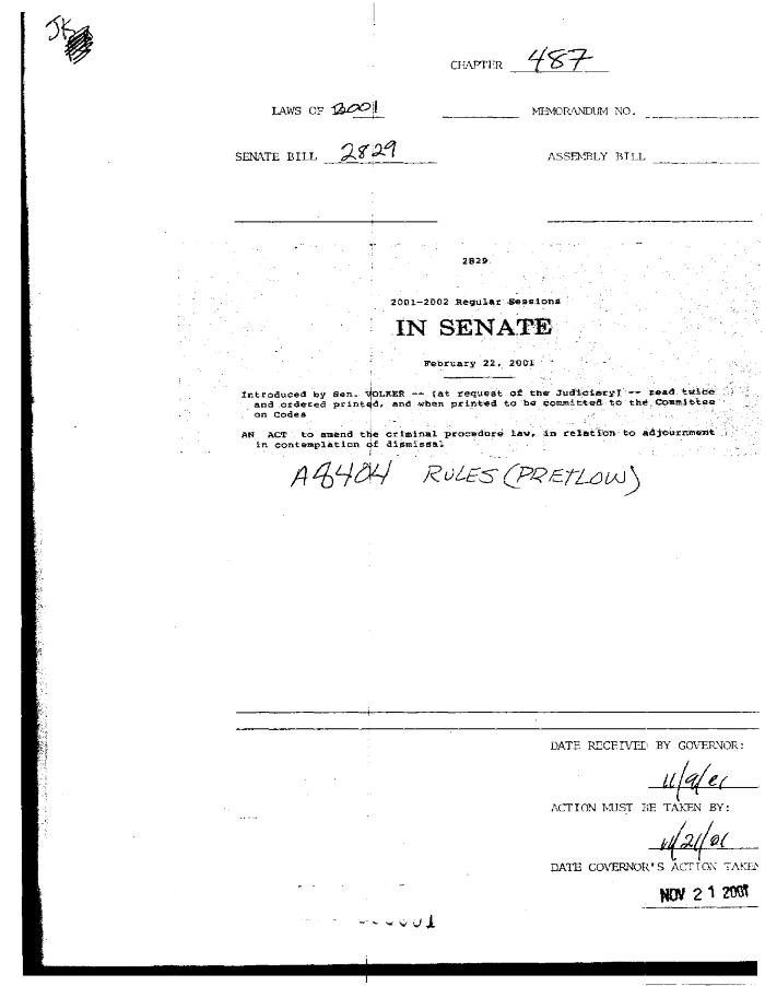 NYS Bill and Veto Jackets: 2001, Chapter 487