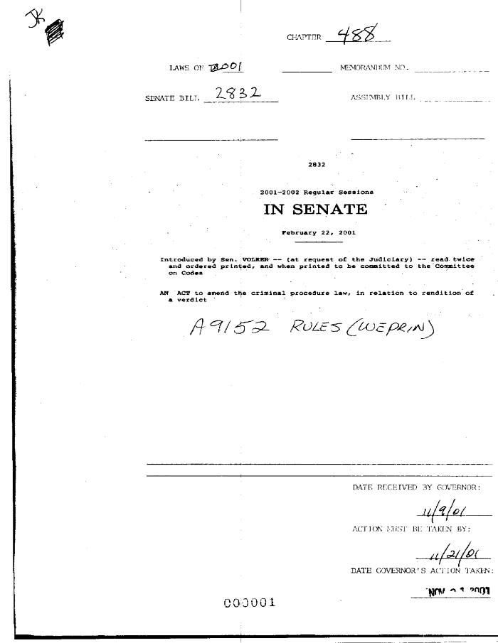 NYS Bill and Veto Jackets: 2001, Chapter 488
